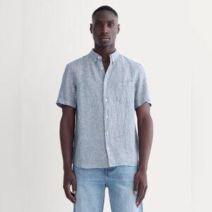 NWT Everlane The Linen Short Sleeve Standard Fit Short Sleeve Shirt Size Large